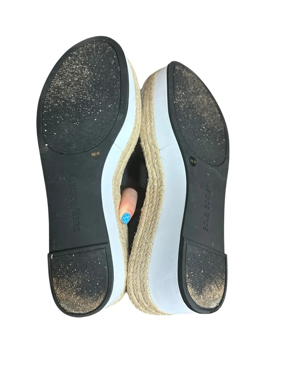 SOLE SOCIETY Black Platform Espadrille Sandals Size 9